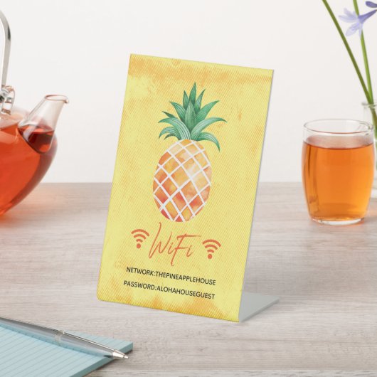 WiFi Internet Password Insel Ananas Urlaub Sockelschild (In SItu)