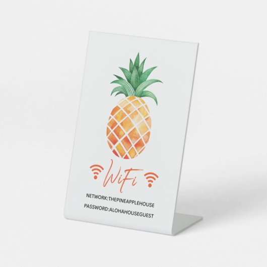 WiFi Internet Password Insel Ananas Urlaub Sockelschild (Vorderseite)