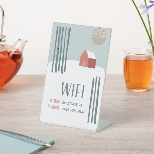 WiFi Internet Password Nordic Folk Art House Sockelschild (In SItu)