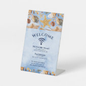 WiFi Internet Password Summer Sea Beach House Sockelschild (Vorderseite)