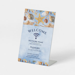 WiFi Internet Password Summer Sea Beach House Sockelschild