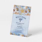 WiFi Internet Password Summer Sea Beach House Sockelschild (Vorderseite)