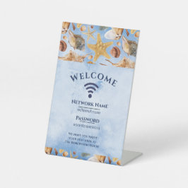 WiFi Internet Password Summer Sea Beach House Sockelschild