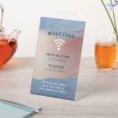 WiFi Internet Password Zuhause Office Rose Gold Sockelschild (In SItu)