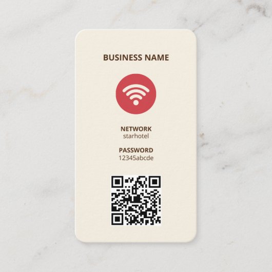 WiFi Internet QR Code Business Card Visitenkarte (Vorderseite)