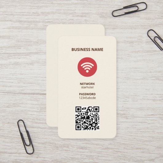 WiFi Internet QR Code Business Card Visitenkarte (Vorderseite/Rückseite Beispiel)