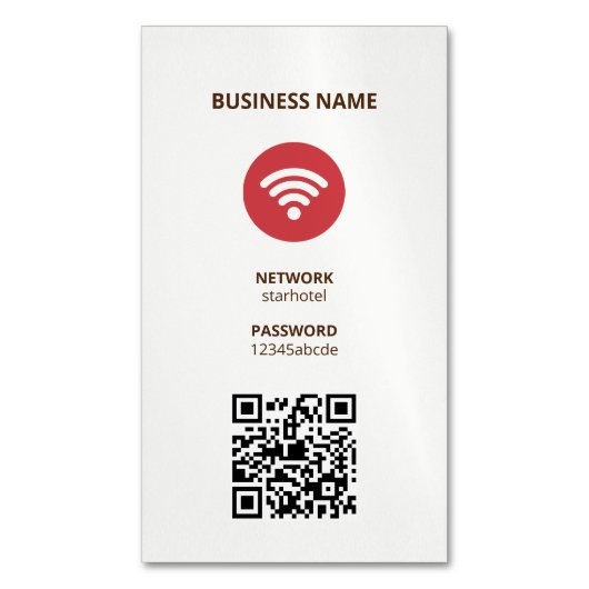 Wifi Internet QR Code Magnetische Visitenkarte (Vorderseite Vertikal)