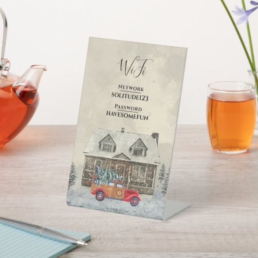 WiFi Internetkennwort Rustikale Kabine Gast Sockelschild (In SItu)