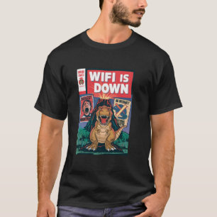 WIFI ist im Comic Buch Parody T Rex Dinosaur Volc T-Shirt