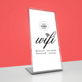 WiFi-Kennwort-Code Firmenlogo Sockelschild