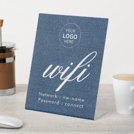 WiFi-Kennwort-Code Firmenlogo Sockelschild