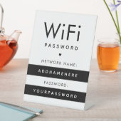 WiFi-Kennwort-Code Internet-Netzwerk Striptes Herz Sockelschild (In Situ)