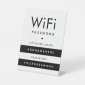 WiFi-Kennwort-Code Internet-Netzwerk Striptes Herz Sockelschild (Vorderseite)