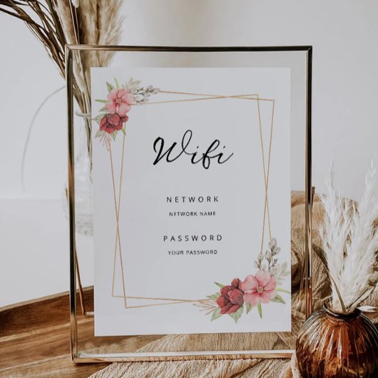 WiFi-Kennwort-Connect-Signierung der Rose Einladung