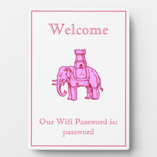 Wifi-Kennwort für Elephant und Castle Fotoplatte (Vorderseite)