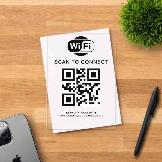 WiFi-Kennwort | QR-Code-Prüfung für die Verbindung Acryleinladungen (Insitu (Einladungskarte))