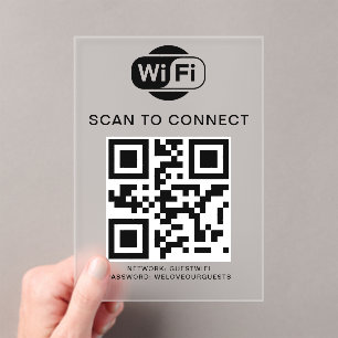 WiFi-Kennwort   QR-Code-Prüfung für die Verbindung Acryleinladungen
