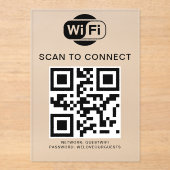 WiFi-Kennwort | QR-Code-Prüfung für die Verbindung Acryleinladungen (Vorderseite)