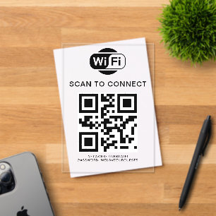 WiFi-Kennwort   QR-Code-Prüfung für die Verbindung Acryleinladungen