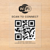 WiFi-Kennwort | QR-Code-Prüfung für die Verbindung Acryleinladungen (Vorderseite)