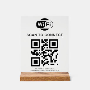 WiFi-Kennwort QR-Code-Prüfung für die Verbindung Acrylschild