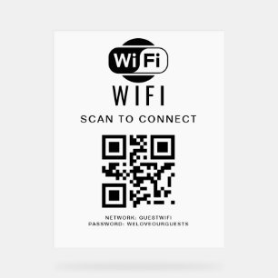 WiFi-Kennwort   QR-Code-Prüfung für die Verbindung Acrylschild