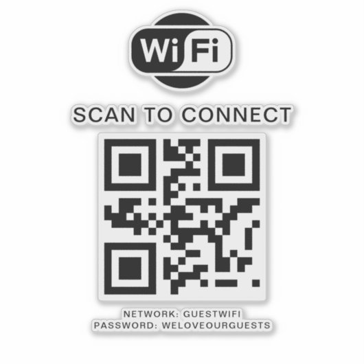 WiFi-Kennwort | QR-Code-Prüfung für die Verbindung Aufkleber (Vorderseite)