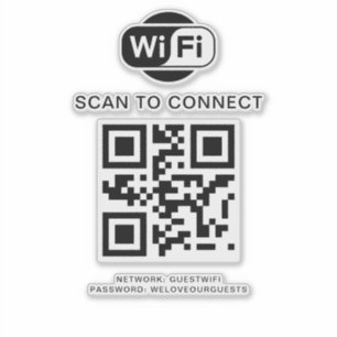 WiFi-Kennwort   QR-Code-Prüfung für die Verbindung Aufkleber