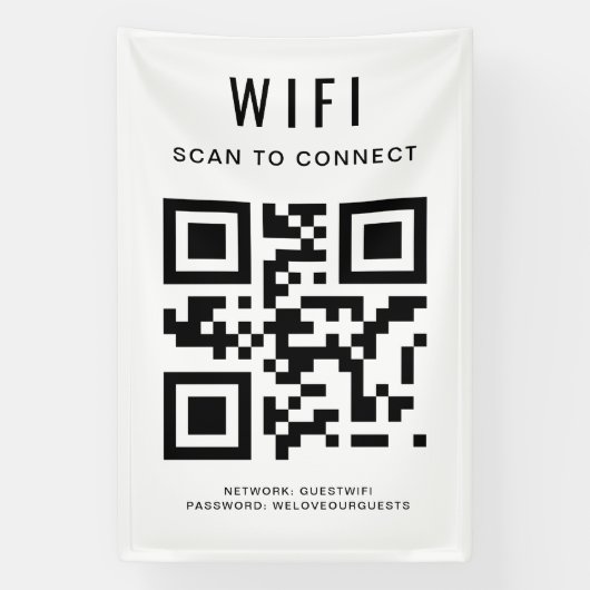 WiFi-Kennwort | QR-Code-Prüfung für die Verbindung Banner (Vertikal)
