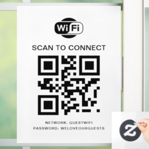 WiFi-Kennwort   QR-Code-Prüfung für die Verbindung Fensteraufkleber