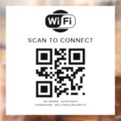 WiFi-Kennwort | QR-Code-Prüfung für die Verbindung Fensteraufkleber (Blatt 2)