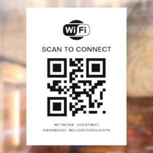 WiFi-Kennwort QR-Code-Prüfung für die Verbindung Fensteraufkleber