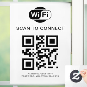 WiFi-Kennwort QR-Code-Prüfung für die Verbindung Fensteraufkleber