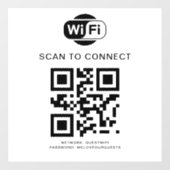 WiFi-Kennwort | QR-Code-Prüfung für die Verbindung Fensteraufkleber (Blatt)