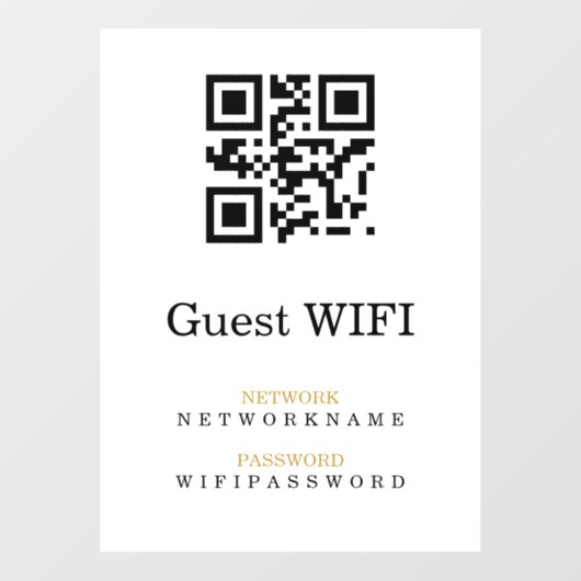 WiFi-Kennwort | QR-Code-Prüfung für die Verbindung Fensteraufkleber (Blatt)