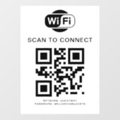 WiFi-Kennwort | QR-Code-Prüfung für die Verbindung Fensteraufkleber (Blatt)