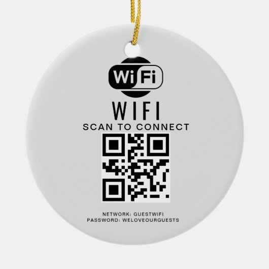 WiFi-Kennwort | QR-Code-Prüfung für die Verbindung Keramik Ornament (Vorne)