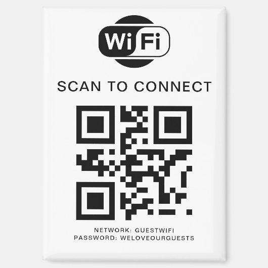 WiFi-Kennwort | QR-Code-Prüfung für die Verbindung Magnet (Vorderseite)
