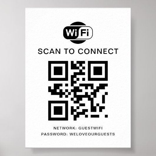 WiFi-Kennwort | QR-Code-Prüfung für die Verbindung Poster (Vorne)