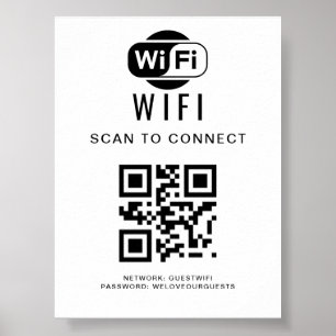 WiFi-Kennwort   QR-Code-Prüfung für die Verbindung Poster