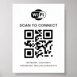 WiFi-Kennwort QR-Code-Prüfung für die Verbindung Poster