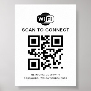 WiFi-Kennwort QR-Code-Prüfung für die Verbindung Poster