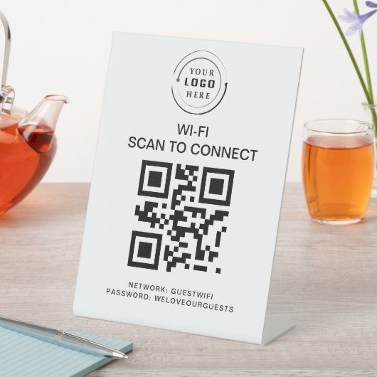 WiFi-Kennwort | QR-Code-Prüfung für die Verbindung Sockelschild (In Situ)