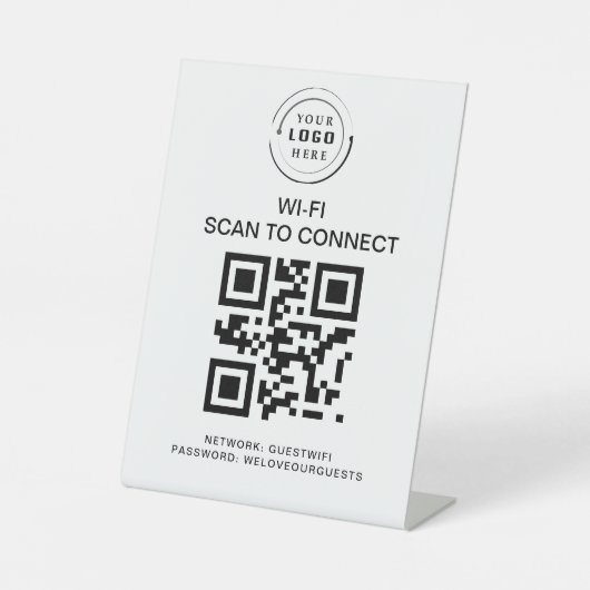 WiFi-Kennwort | QR-Code-Prüfung für die Verbindung Sockelschild (Vorderseite)