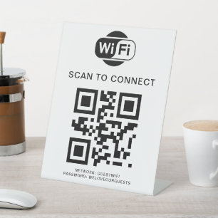 WiFi-Kennwort   QR-Code-Prüfung für die Verbindung Sockelschild