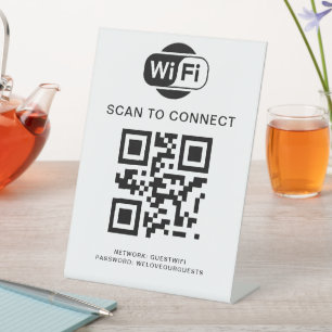 WiFi-Kennwort QR-Code-Prüfung für die Verbindung Sockelschild