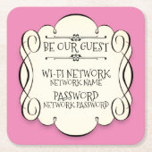 Wifi-Kennwort Rechteckiger Pappuntersetzer (Vorderseite)