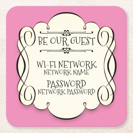 Wifi-Kennwort Rechteckiger Pappuntersetzer (Vorderseite)