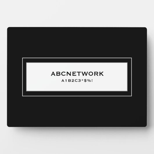 Wifi-Kennwort schwarz Fotoplatte (Vorderseite)