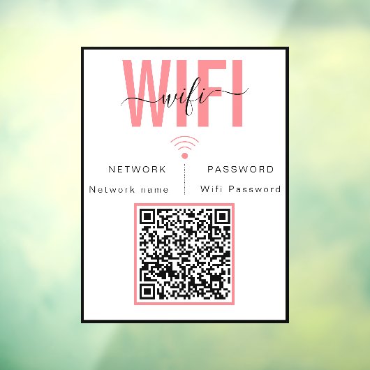 WiFi-Kennwort Signieren Minimalistischer Fensterkl Fensteraufkleber (Blatt 3)